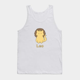 Leo Cat Zodiac Sign with Text Tank Top